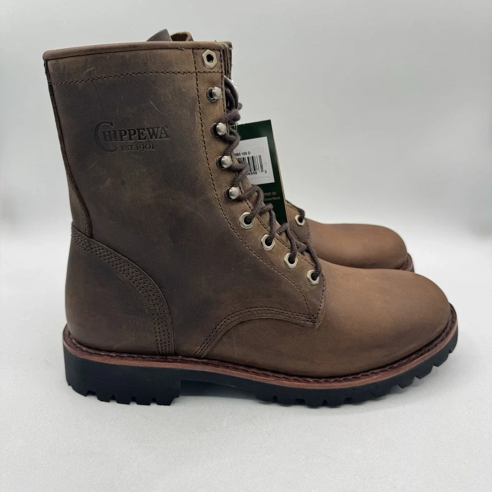 Chippewa Wood Classic 2.0 Boots Men's Size 10.5 D Brown Leather Soft Toe - Picture 15 of 16